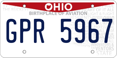 OH license plate GPR5967
