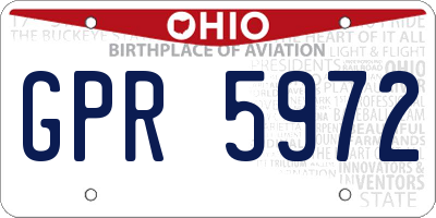 OH license plate GPR5972