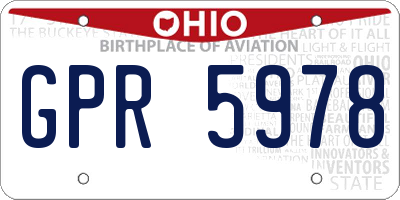OH license plate GPR5978