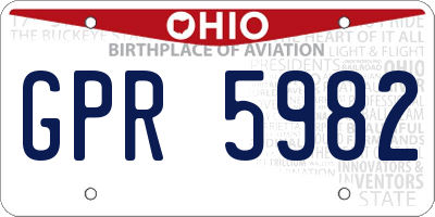 OH license plate GPR5982