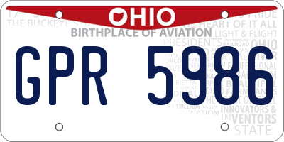 OH license plate GPR5986