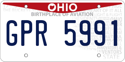 OH license plate GPR5991