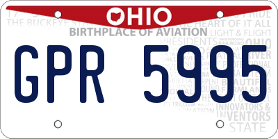 OH license plate GPR5995