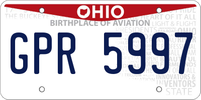 OH license plate GPR5997