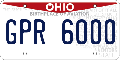 OH license plate GPR6000