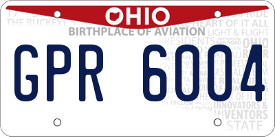 OH license plate GPR6004