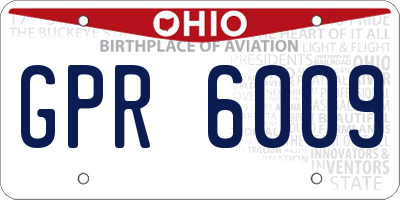 OH license plate GPR6009