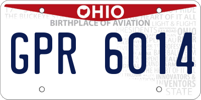 OH license plate GPR6014
