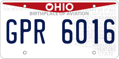 OH license plate GPR6016