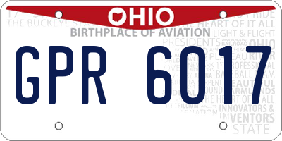 OH license plate GPR6017