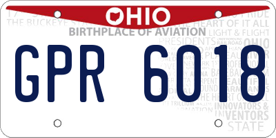 OH license plate GPR6018