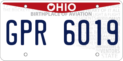 OH license plate GPR6019