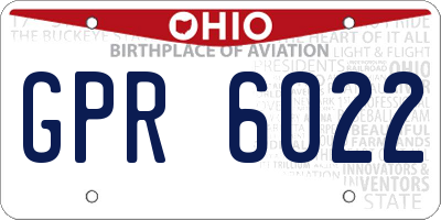 OH license plate GPR6022