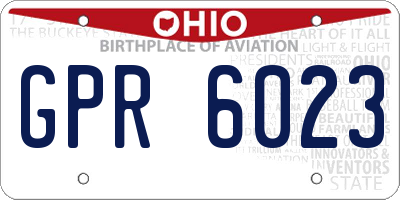 OH license plate GPR6023