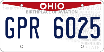 OH license plate GPR6025