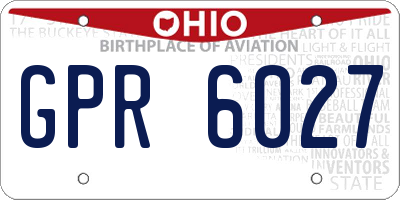 OH license plate GPR6027