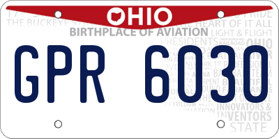 OH license plate GPR6030