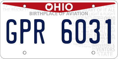 OH license plate GPR6031