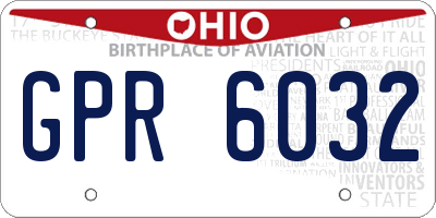 OH license plate GPR6032
