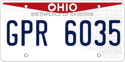 OH license plate GPR6035