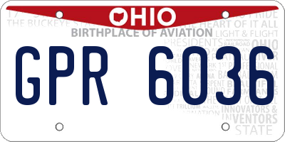 OH license plate GPR6036