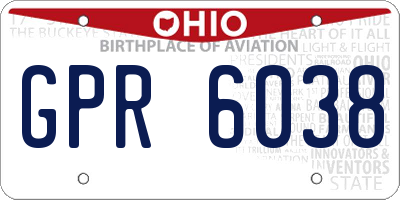 OH license plate GPR6038