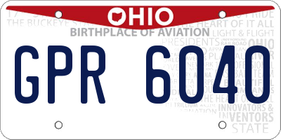 OH license plate GPR6040