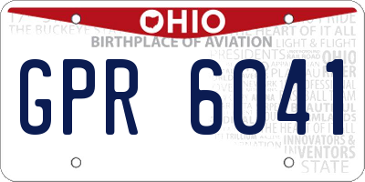 OH license plate GPR6041