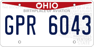 OH license plate GPR6043
