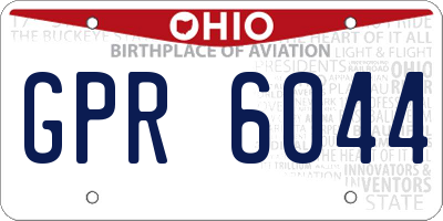 OH license plate GPR6044