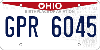 OH license plate GPR6045