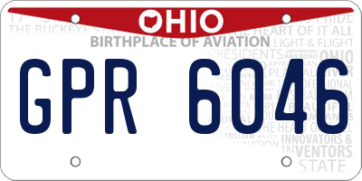 OH license plate GPR6046