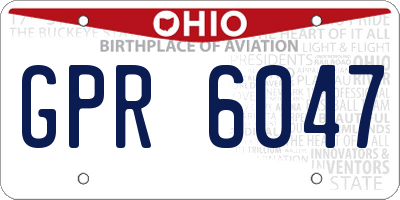 OH license plate GPR6047