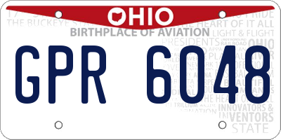 OH license plate GPR6048
