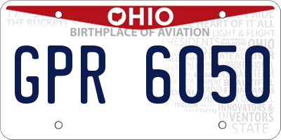 OH license plate GPR6050