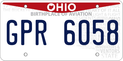 OH license plate GPR6058