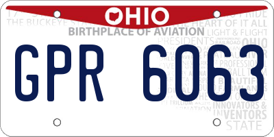OH license plate GPR6063