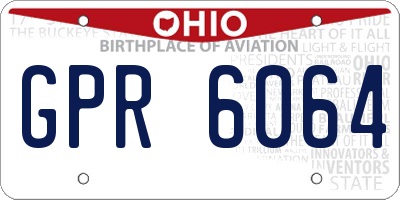 OH license plate GPR6064