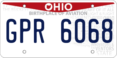 OH license plate GPR6068