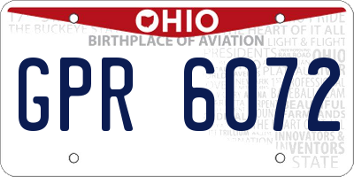 OH license plate GPR6072