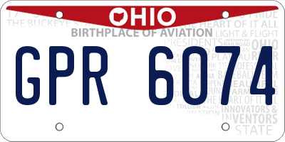 OH license plate GPR6074