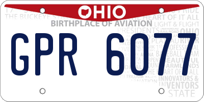OH license plate GPR6077