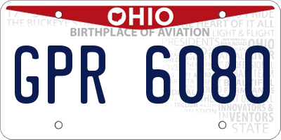 OH license plate GPR6080