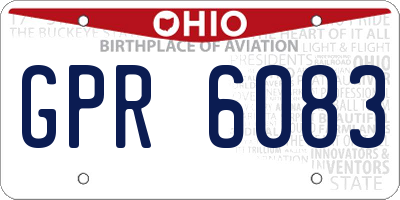 OH license plate GPR6083