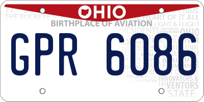 OH license plate GPR6086