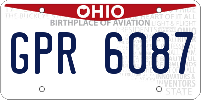 OH license plate GPR6087