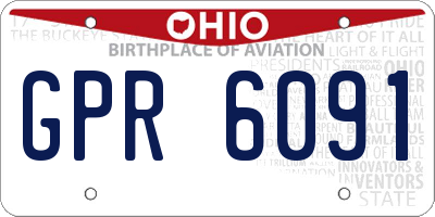 OH license plate GPR6091