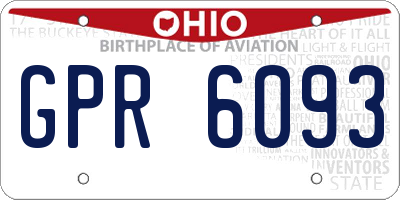 OH license plate GPR6093