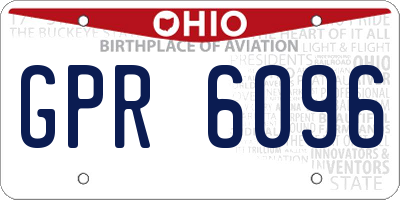 OH license plate GPR6096