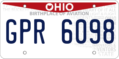OH license plate GPR6098